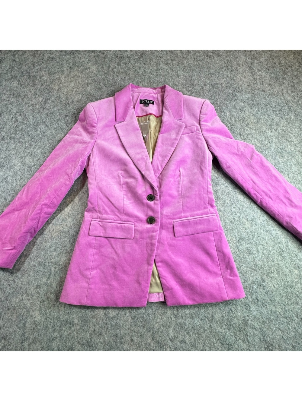 NWT J.Crew Hot Pink Tailored Velvet Preppy Barbiecore Blazer Slim Fit Women’s 00